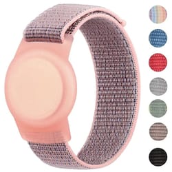 nylon bracelet for apple airtags kids wristband anti-scratch tracker holder watch strap accessories