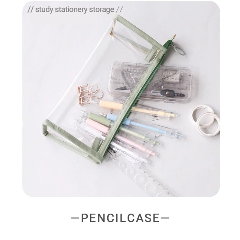 Simple Transparent Pencil Bag Student Large Capacity Pencil Case For Examination And School Station 4