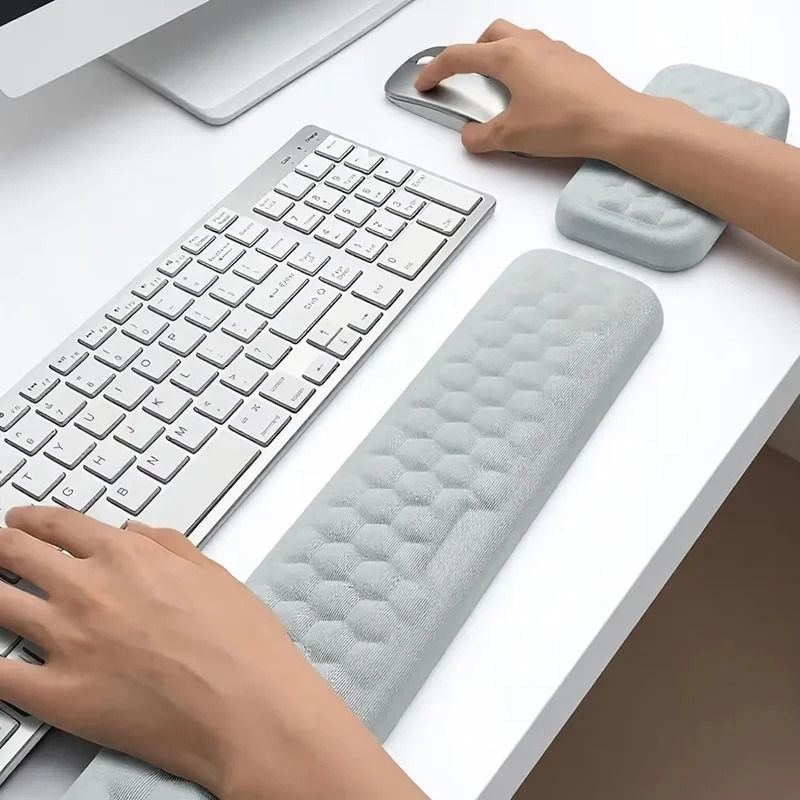 Wrist Mouse Keyboard Pad With Ergonomic Memory Foam Support For Office And Home Computers 0