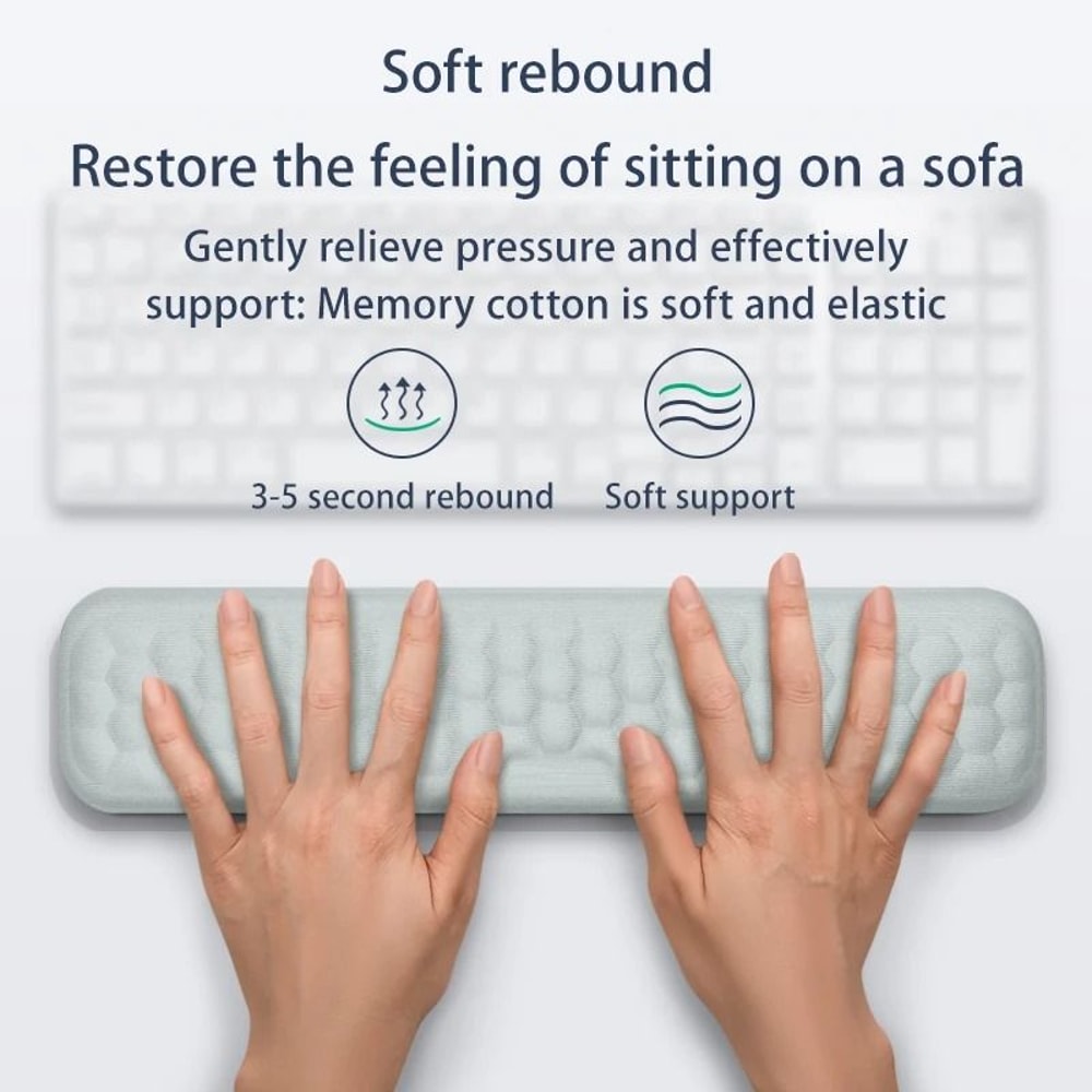 Wrist Mouse Keyboard Pad With Ergonomic Memory Foam Support For Office And Home Computers 4