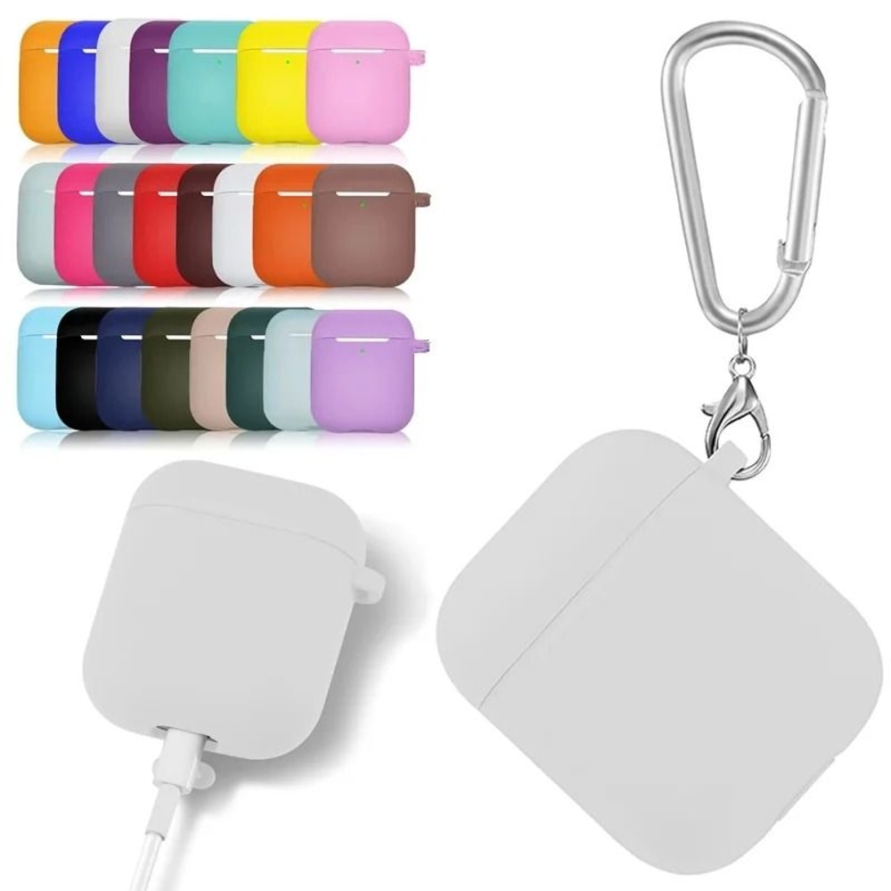Soft Silicone Earphone Case For Apple AirPods 1st And 2nd Gen With Protective Keychain Cover 0