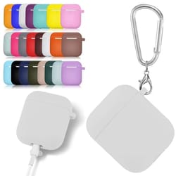 soft silicone earphone case for apple airpods 1st and 2nd gen with protective keychain cover