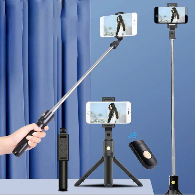 Foldable Wireless Selfie Stick Tripod Stand With Bluetooth Remote Extendable Portable Tripod For Ce 5
