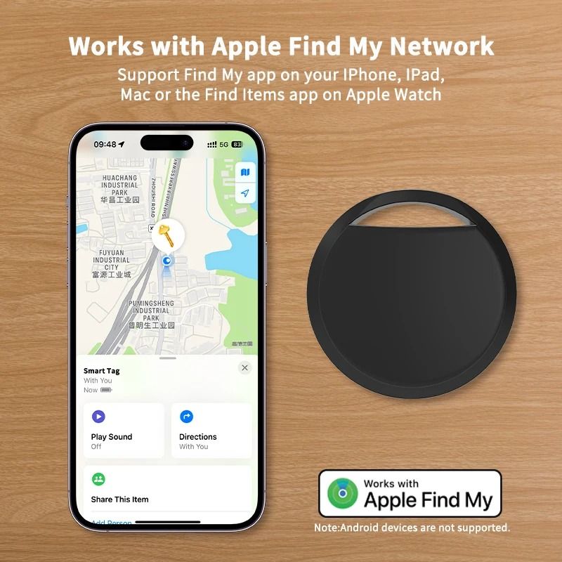 Apple Find My Mini Bluetooth GPS Tracker Antilose Reminder Key Finder Pet Dog Kid Bag Wallet Car Sm 1