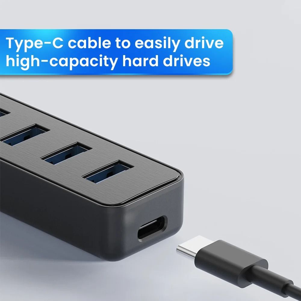 4 Ports USB Splitter Expander USB 30 HUB Type C Power Port 5Gbps High Speed Docking Station 4