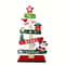 Small Wooden Christmas Tree Tabletop Decor Santa Claus And Gift Design For Holiday Room Decoration 7