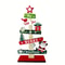 Small Wooden Christmas Tree Tabletop Decor Santa Claus And Gift Design For Holiday Room Decoration 7