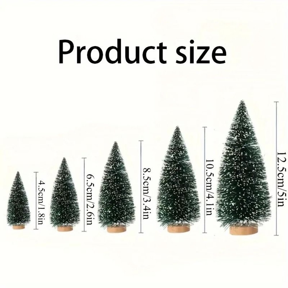 15pcs Mini Artificial Christmas Tree With Wooden Base For Festivals Christmas And Thanksgiving 2