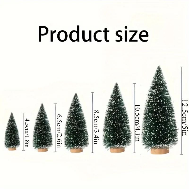 15pcs Mini Artificial Christmas Tree With Wooden Base For Festivals Christmas And Thanksgiving 2
