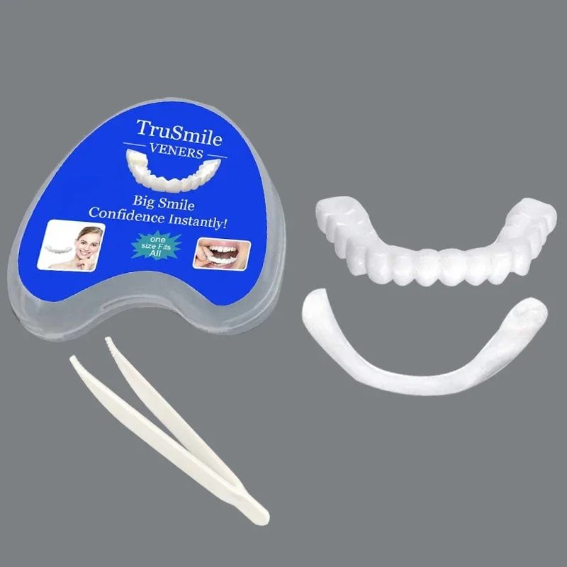 Veneer Snapon Teeth Kit Fake Temporary Tooth Whitening Replacement White Snap Repair Fitting Kit 8