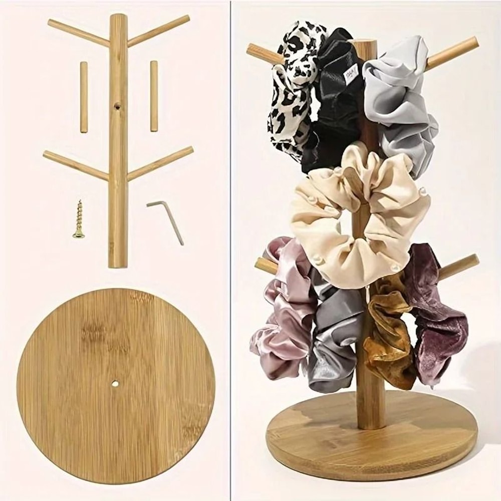 Wooden Headband Holder Storage Rack Tree Shaped Multi Purpose Jewelry And Hair Accessory Display Ra 3