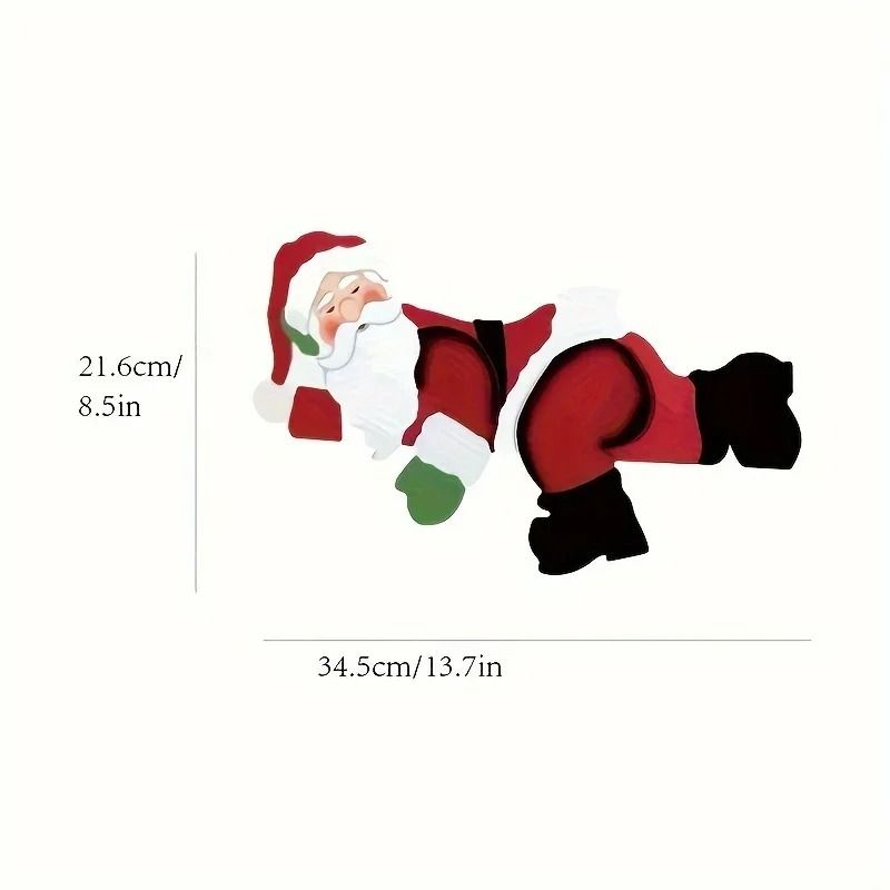 Santa Claus Lawn Decoration Fence Bracket Installation Holiday Christmas Garden Decoration 2