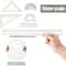 6 Piece Geometry Tools Clear Plastic Dual Measurements Rulers Protractor Triangles For Students And 2