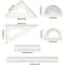 6 Piece Geometry Tools Clear Plastic Dual Measurements Rulers Protractor Triangles For Students And 3