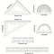 6 Piece Geometry Tools Clear Plastic Dual Measurements Rulers Protractor Triangles For Students And 3