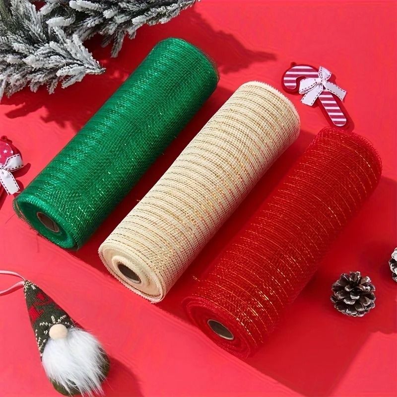10 Yard Polypropylene Decorative Mesh Roll For Handmade Christmas Tree Wreath Seasonal And DIY Holi 0
