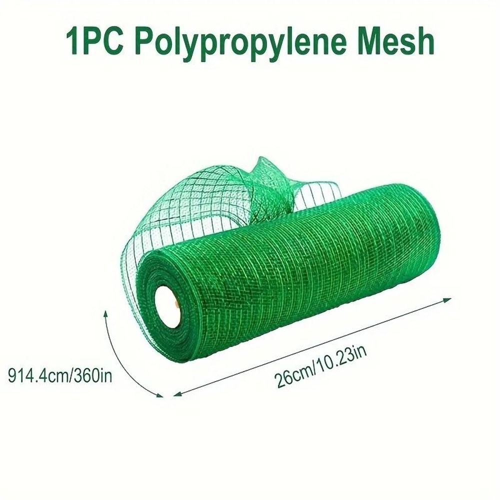 10 Yard Polypropylene Decorative Mesh Roll For Handmade Christmas Tree Wreath Seasonal And DIY Holi 11