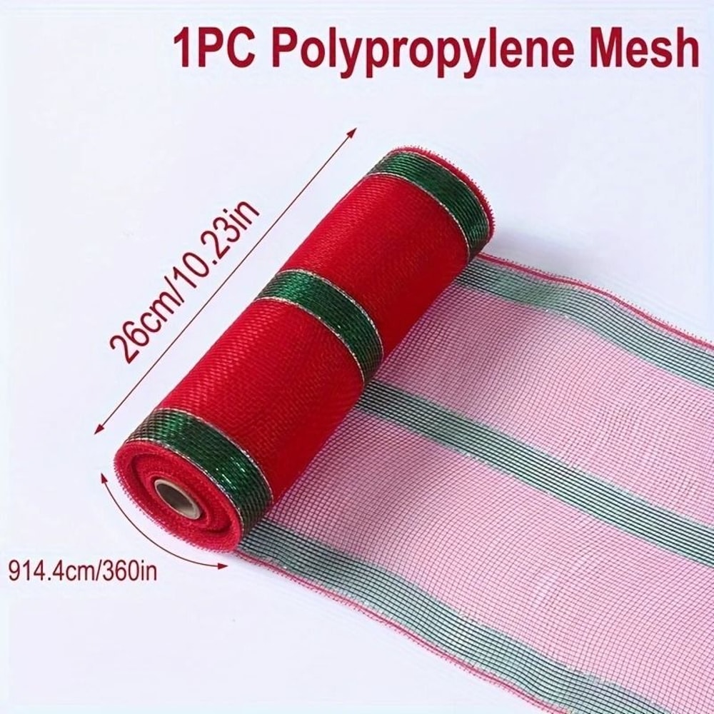 10 Yard Polypropylene Decorative Mesh Roll For Handmade Christmas Tree Wreath Seasonal And DIY Holi 12