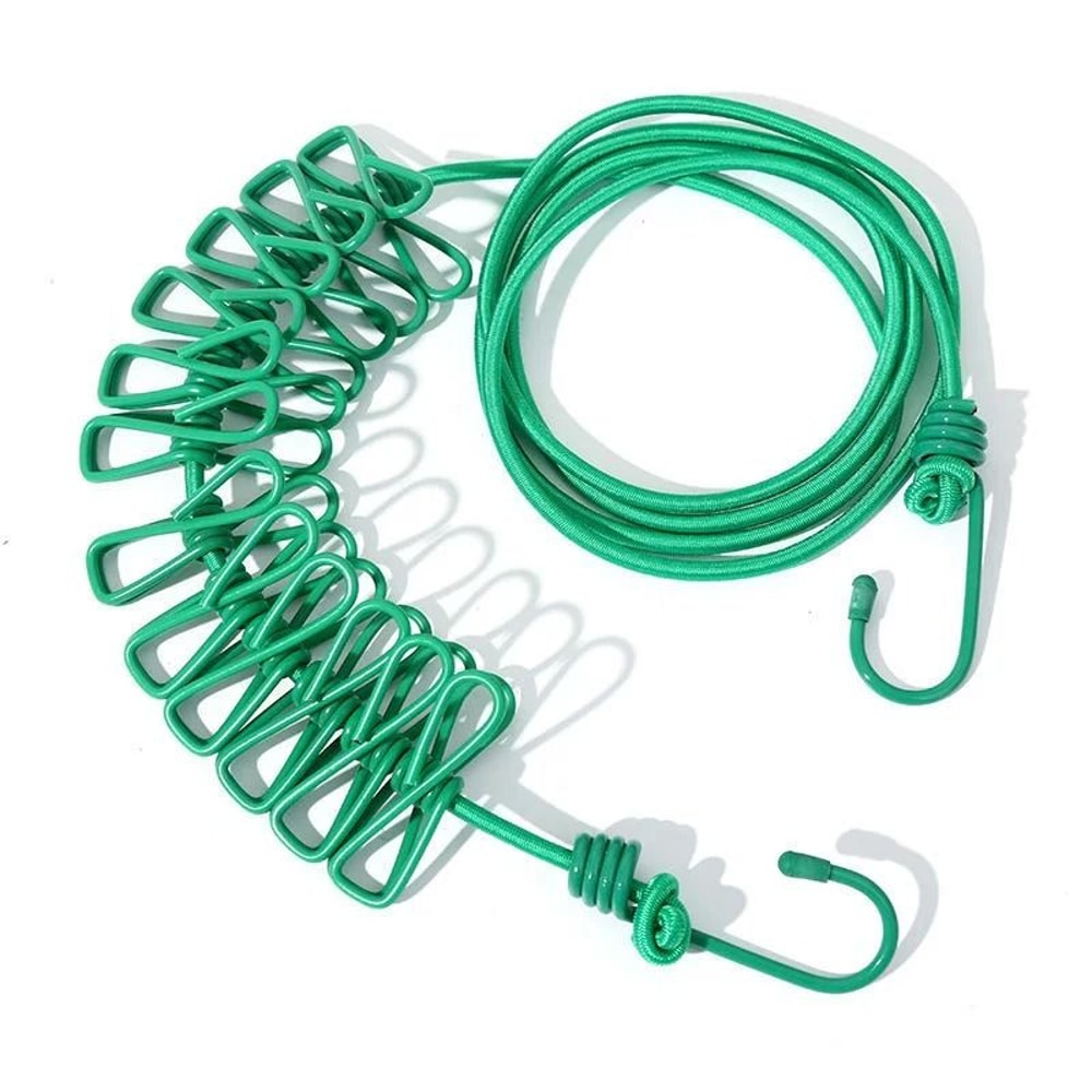 Portable Travel Clothesline With 12 Clothespins Windproof Extendable And Elastic Laundry Clotheslin 6