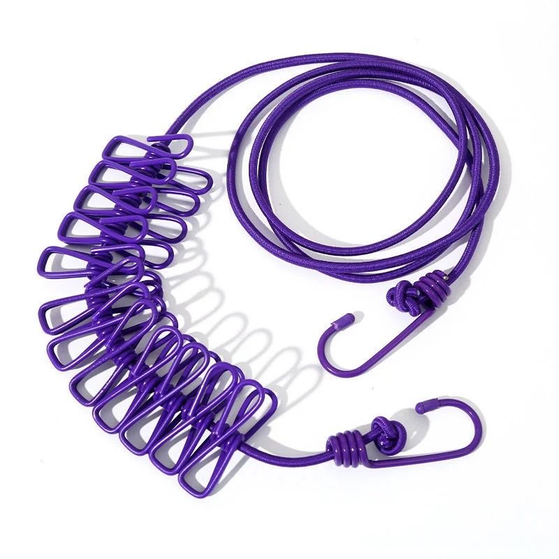 Portable Travel Clothesline With 12 Clothespins Windproof Extendable And Elastic Laundry Clotheslin 8