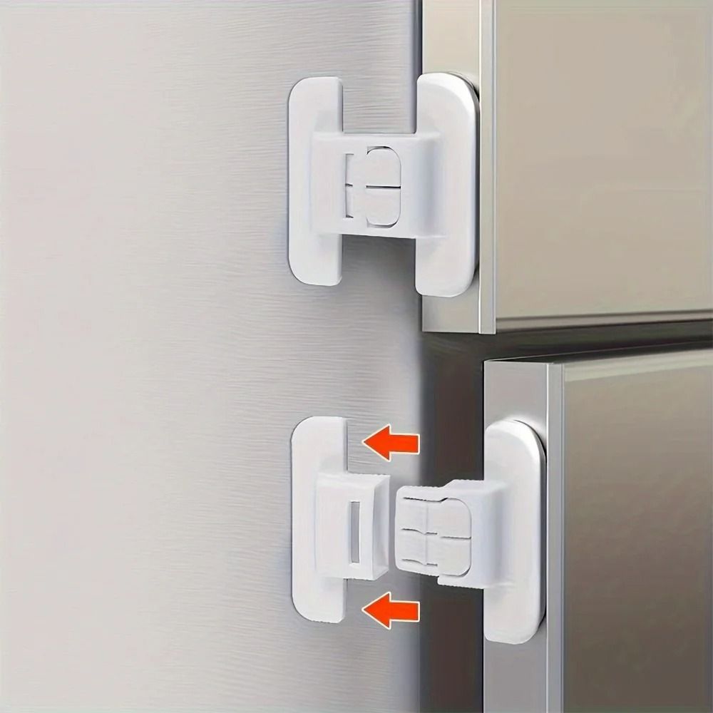 4pcs Refrigerator Door Safety Buckle Universal Drawer Lock Child Proof Protection With Double Buckl 0