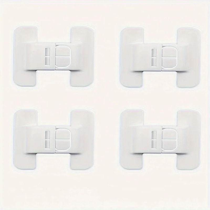 4pcs Refrigerator Door Safety Buckle Universal Drawer Lock Child Proof Protection With Double Buckl 3