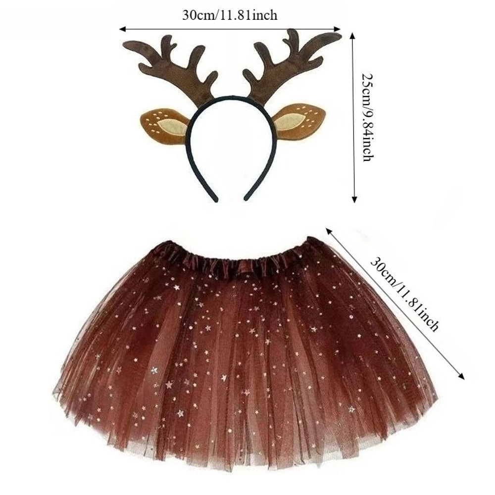 Taming Deer Head With Womens Clothing Accessories Set Christmas Deer Antler Animal Fancy Dress Up S 6