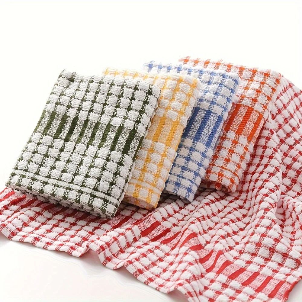 10 PCS Large Grid Cleaning Cloths Absorbent And Durable For Kitchen Outdoor Car And Bathroom 0