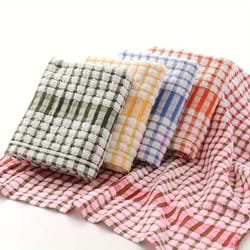 10 pcs large grid cleaning cloths absorbent and durable for kitchen outdoor car and bathroom