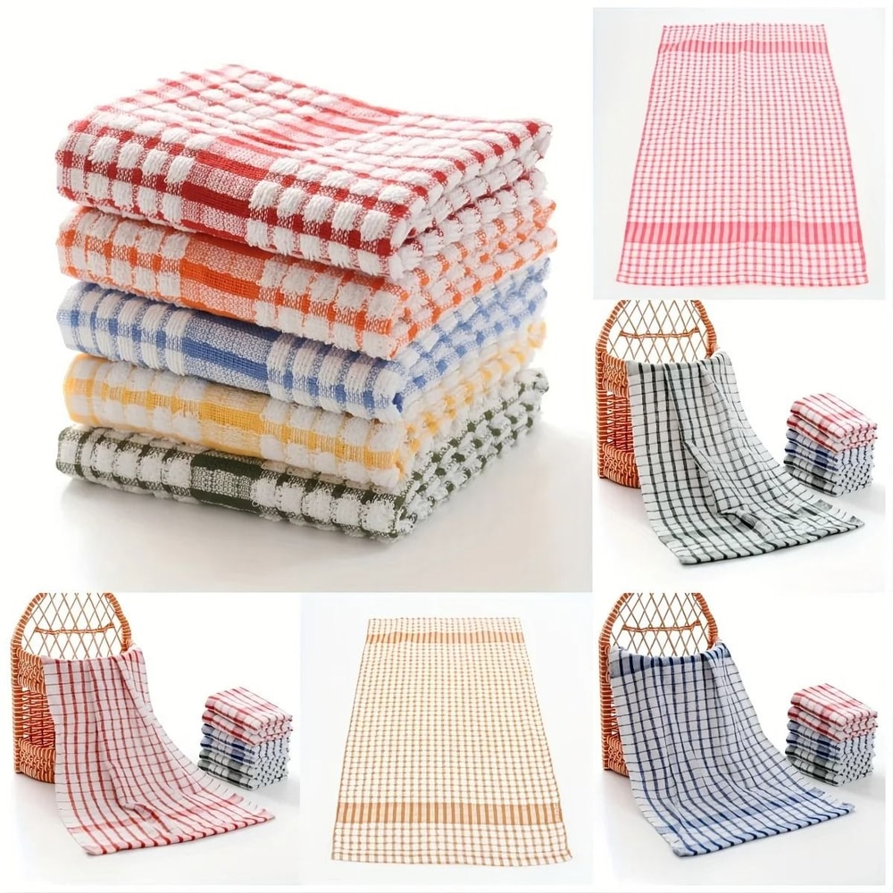 10 PCS Large Grid Cleaning Cloths Absorbent And Durable For Kitchen Outdoor Car And Bathroom 1