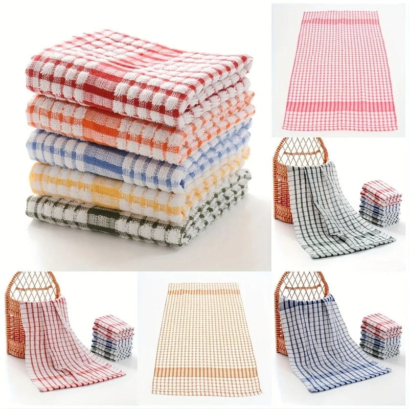 10 PCS Large Grid Cleaning Cloths Absorbent And Durable For Kitchen Outdoor Car And Bathroom 1