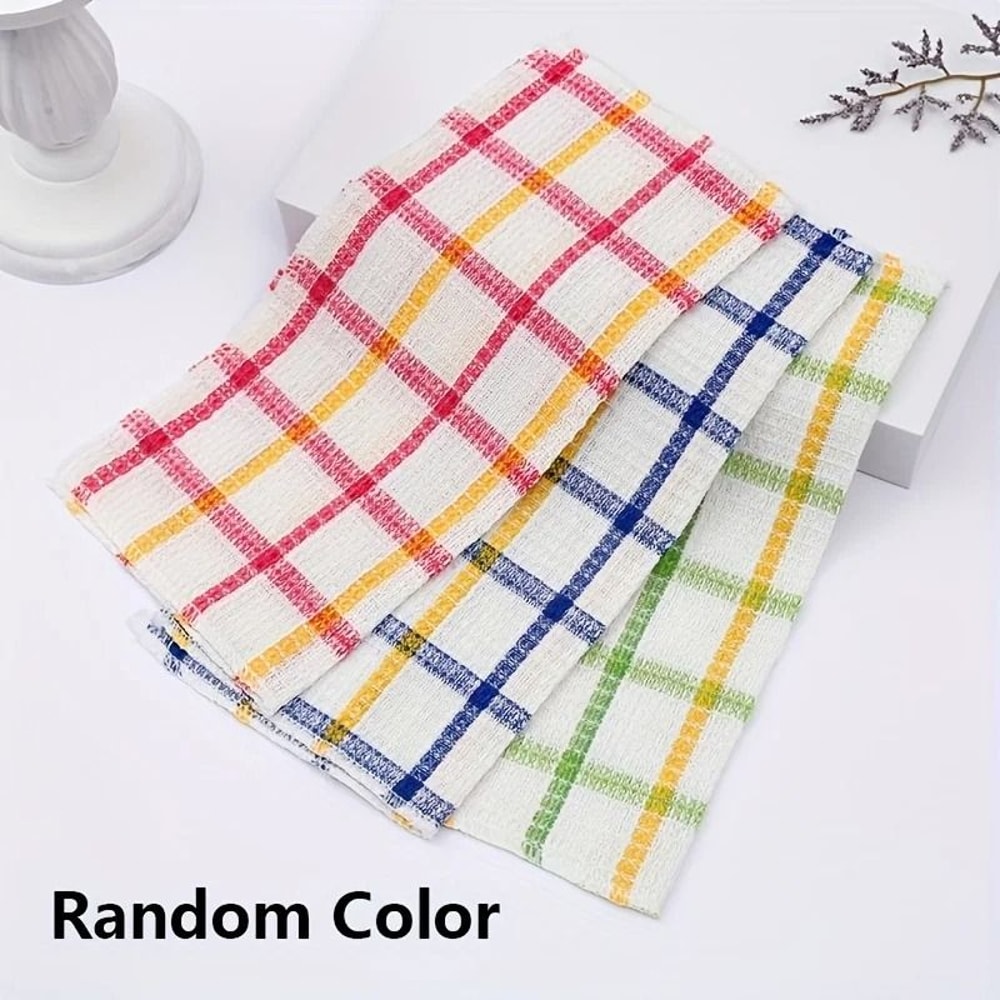 10 PCS Large Grid Cleaning Cloths Absorbent And Durable For Kitchen Outdoor Car And Bathroom 3