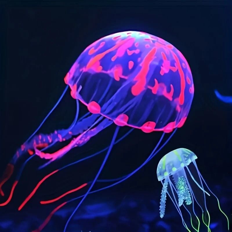 35pcs Luminous Silicone Jellyfish Lifelike Fish Tank Decor Artificial Glow Aquarium Decoration 2