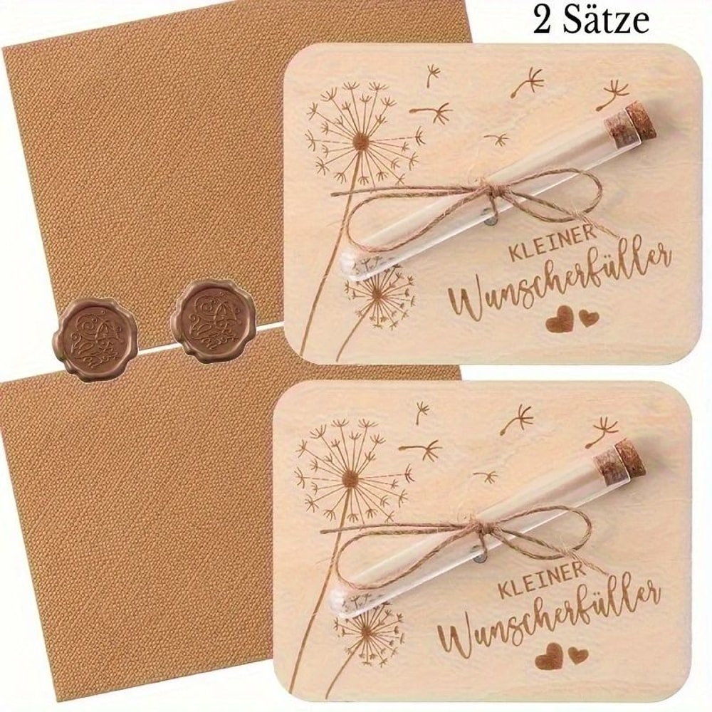 12 Set German Wishing Money Gift Packaging Fun Wooden Envelope For Christmas Birthday Wedding And T 0