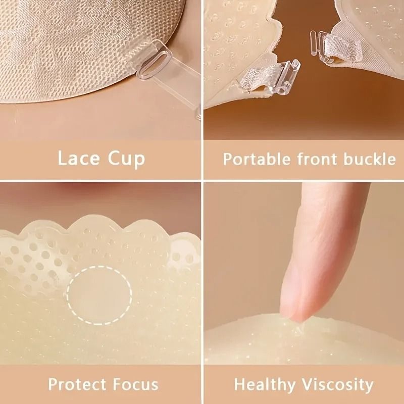 Womens Invisible Soft Elegant Strapless And Seamless PushUp Bra Elegant Support Underwear 3