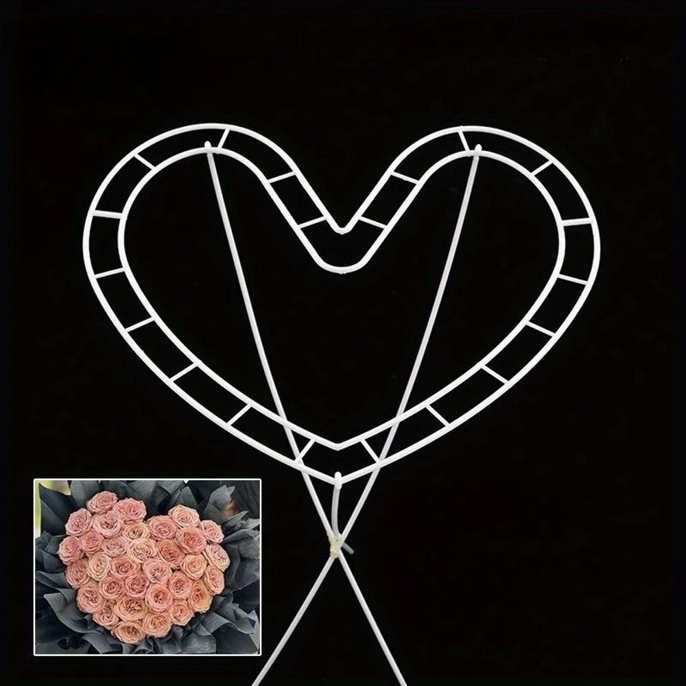 Heart Shaped Flower Tray Set Multifunctional Plastic Frame For Valentines Day Mothers Day And Weddi 1