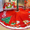Traditional Christmas Tree Skirt Santa Claus And Snowman Design Holiday Tree Bottom Decoration 4