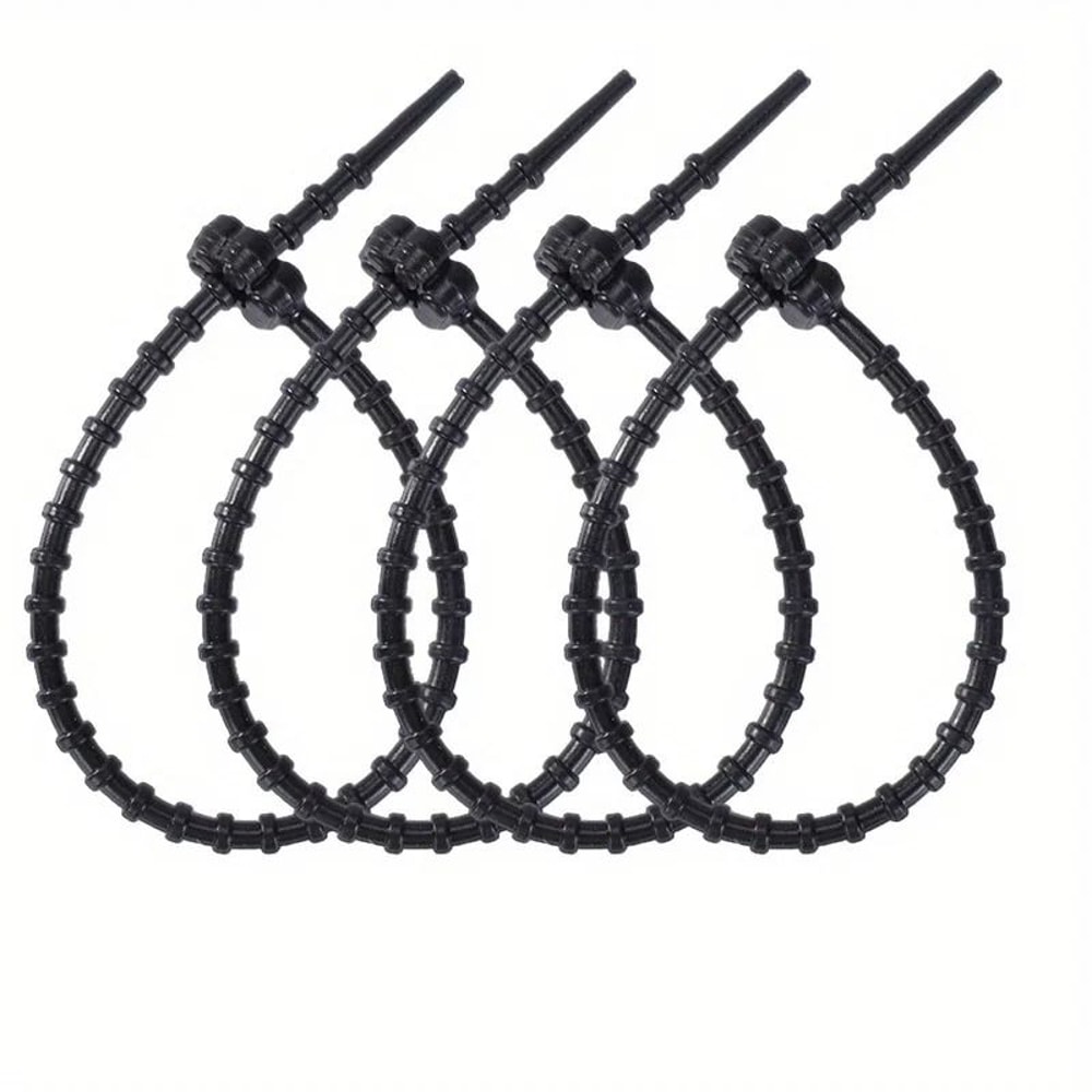 10PCS 21cm Colored Silicone Zip Ties Frog Shaped Selflocking Extendable Data Cable Coiler 10