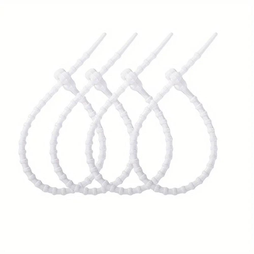 10PCS 21cm Colored Silicone Zip Ties Frog Shaped Selflocking Extendable Data Cable Coiler 6