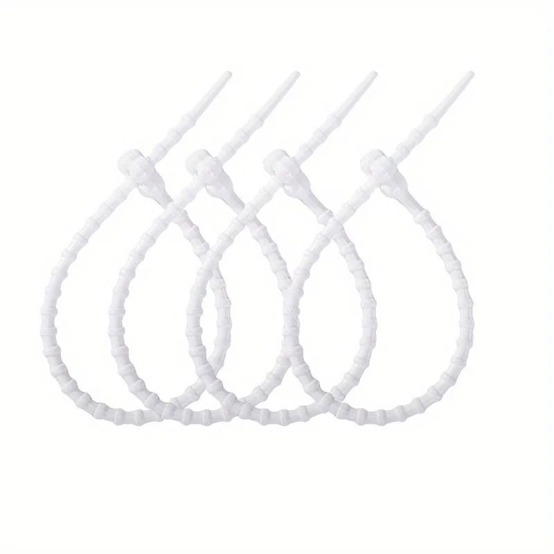 10PCS 21cm Colored Silicone Zip Ties Frog Shaped Selflocking Extendable Data Cable Coiler 6