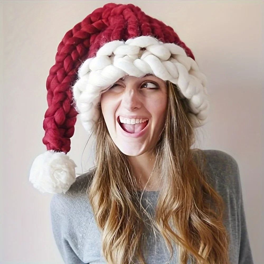 Handmade Santa Claus Hat Autumn And Winter Polyester Christmas Hat For Holiday Occasions 1