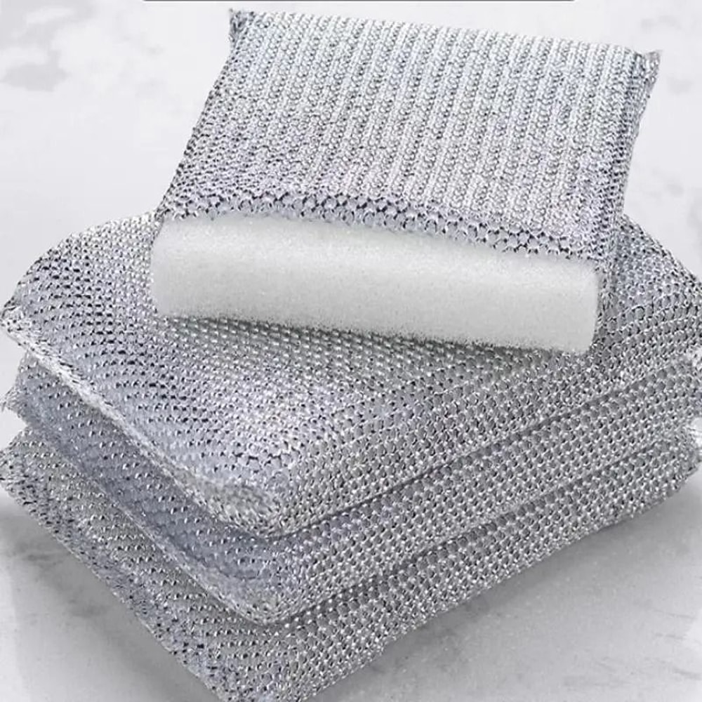 4Piece Kitchen Dishwashing Sponges PotFriendly Scrubbing Tools Household ScratchFree Cleaning Spon 6