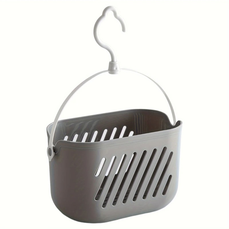 Durable Hanging Storage Basket Shower Organizer With Hooks For Bathroom And Kitchen Cleaning 9