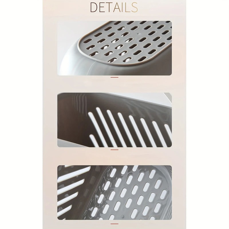 Durable Hanging Storage Basket Shower Organizer With Hooks For Bathroom And Kitchen Cleaning 3