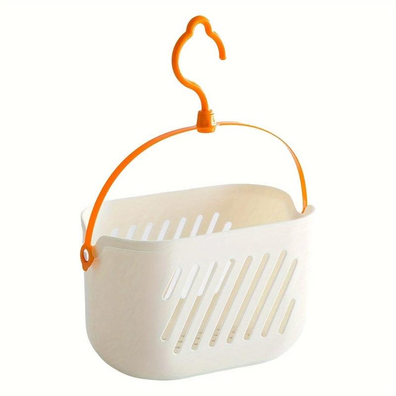 Durable Hanging Storage Basket Shower Organizer With Hooks For Bathroom And Kitchen Cleaning 6