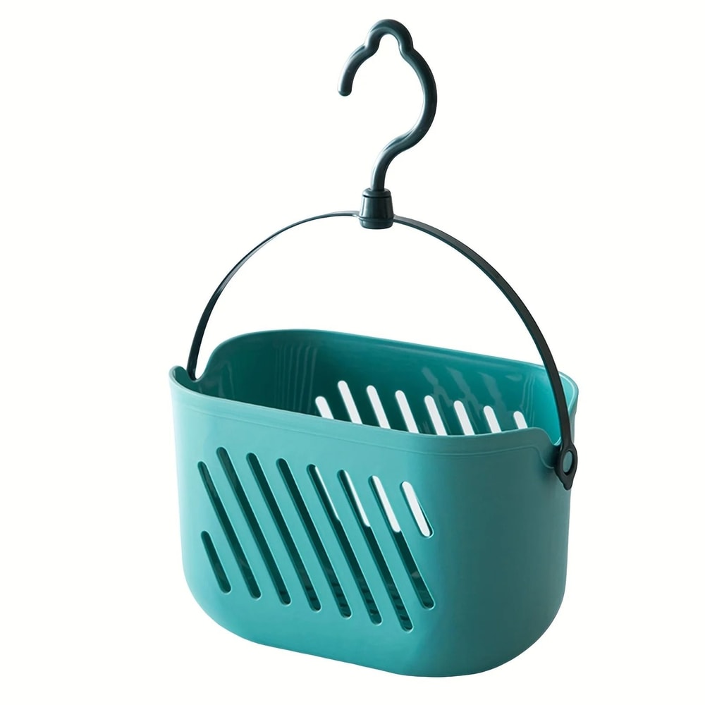 Durable Hanging Storage Basket Shower Organizer With Hooks For Bathroom And Kitchen Cleaning 7
