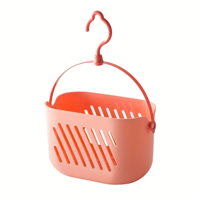 Durable Hanging Storage Basket Shower Organizer With Hooks For Bathroom And Kitchen Cleaning 8