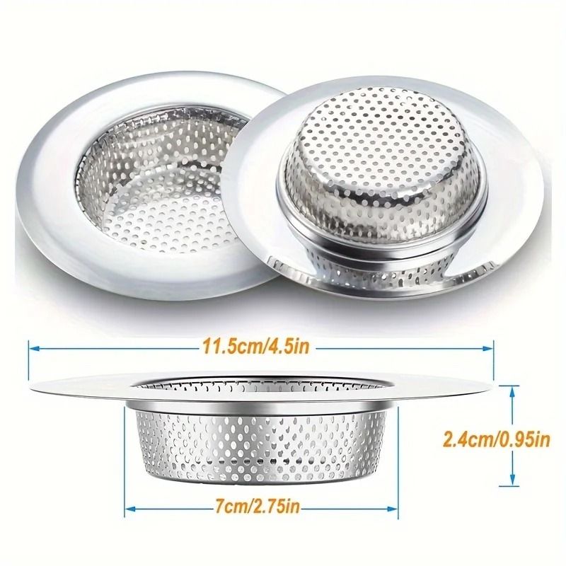 Stainless Steel Kitchen Sink Filter 45 Inch Diameter 304 Stainless Steel Drain Strainer For Kitchen 1