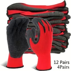 4 pairs multifunctional work gloves durable rubber coated safety grip for gardening and mechanical work