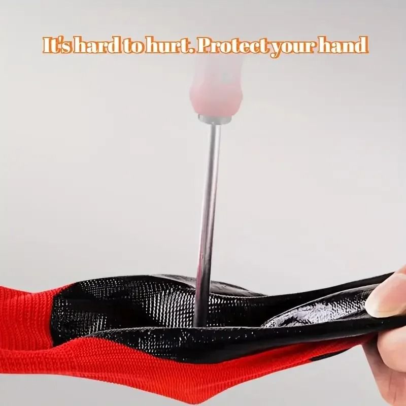 4 Pairs Multifunctional Work Gloves Durable Rubber Coated Safety Grip For Gardening And Mechanical 5